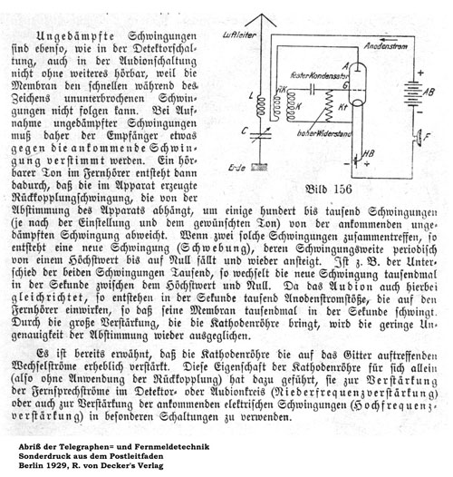 Beschreibung und Schaltung Audion mit Röhre